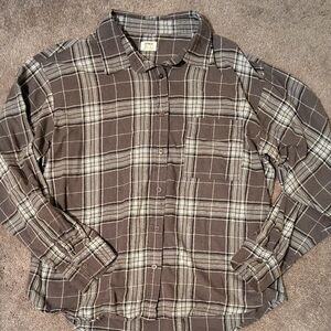 Womens Plaid Shirt - Black and Gray